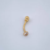 Piercing Curvo Bisel 0.3gr / 1/2 in / Oro Amarillo 18K &