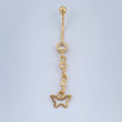 Piercing Mariposa Colgante 0.95gr / 1 1/2 in / Oro Amarillo 18K &