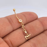 Piercing Mariposa Colgante 0.95gr / 1 1/2 in / Oro Amarillo 18K &