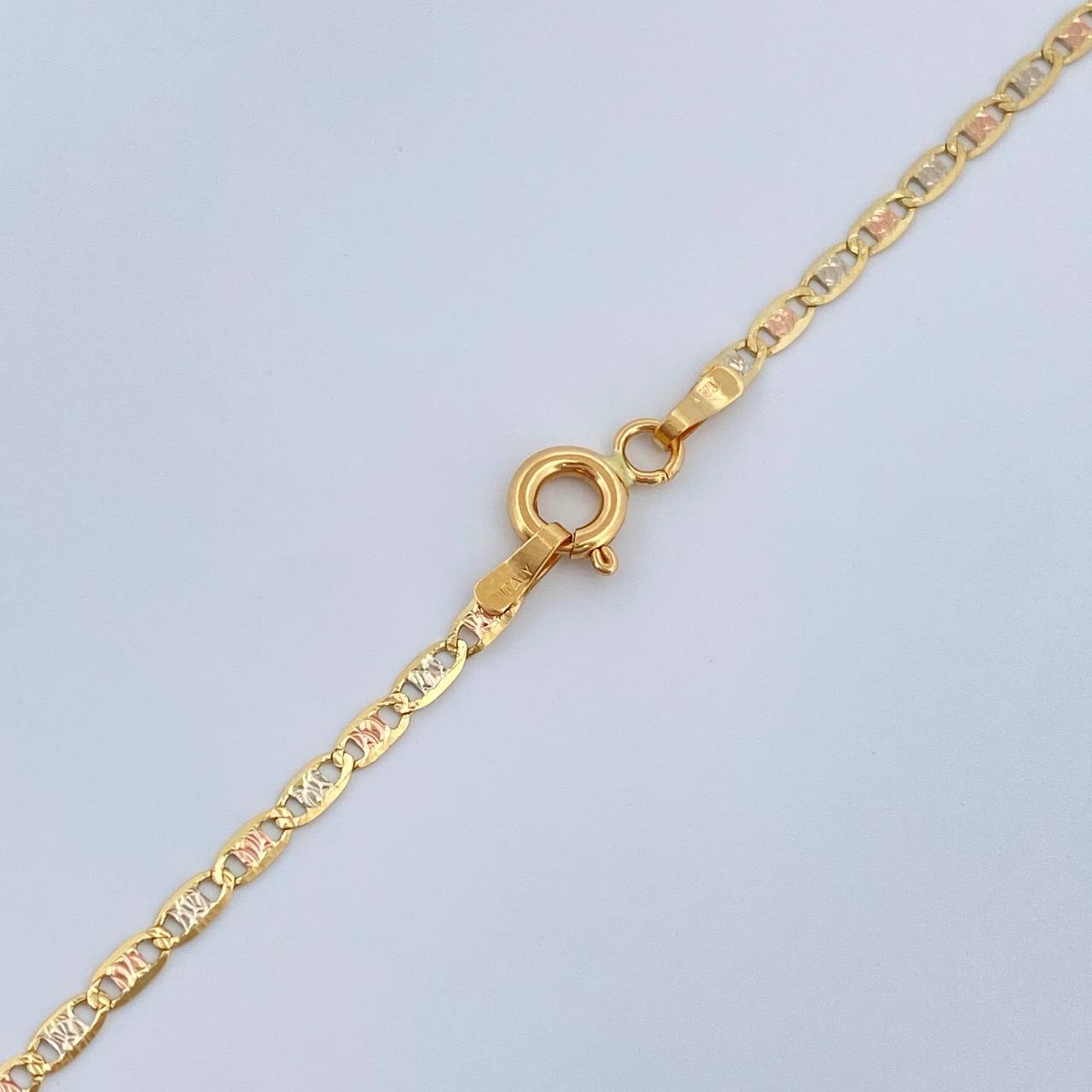 Cadena Escalera Plana 1.2gr / 15 3/4 in / 1.3mm Tres Oros +3 18K %