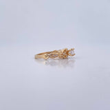 Anillo Solitario 2.2gr / T5 / Corazones Oro Amarillo Circones Blancos 18K $