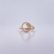 Circle Leaf Ring 1.6gr / T6 / White Zircons 18K Yellow Gold &