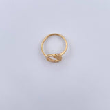 Circle Leaf Ring 1.6gr / T6 / White Zircons 18K Yellow Gold &