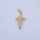 Dije Cruz Cristo 0.9gr / 3.4cm / Puntas Planas Oro Amarillo 18K &