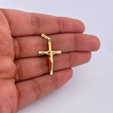 Dije Cruz Cristo 0.9gr / 3.4cm / Puntas Planas Oro Amarillo 18K &