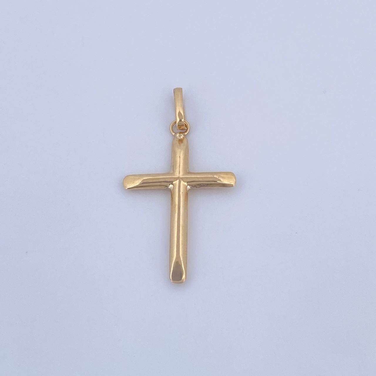 Dije Cruz 0.85gr / 3.4cm / Puntas Planas Oro Amarillo 18K &