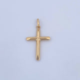 Dije Cruz 0.85gr / 3.4cm / Puntas Planas Oro Amarillo 18K &