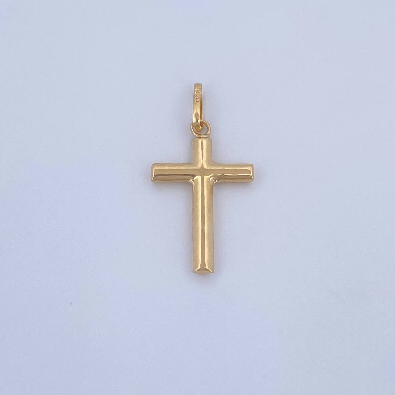 Pendant Cross 0.75gr / 3cm / Smooth 18K Yellow Gold &