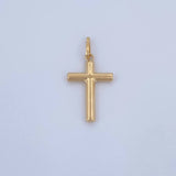 Pendant Cross 0.75gr / 3cm / Smooth 18K Yellow Gold &