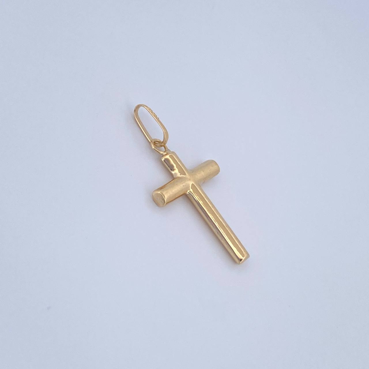 Pendant Cross 0.75gr / 3cm / Smooth 18K Yellow Gold &