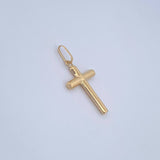 Pendant Cross 0.75gr / 3cm / Smooth 18K Yellow Gold &