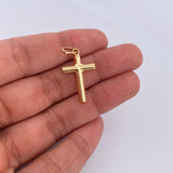 Pendant Cross 0.75gr / 3cm / Smooth 18K Yellow Gold &