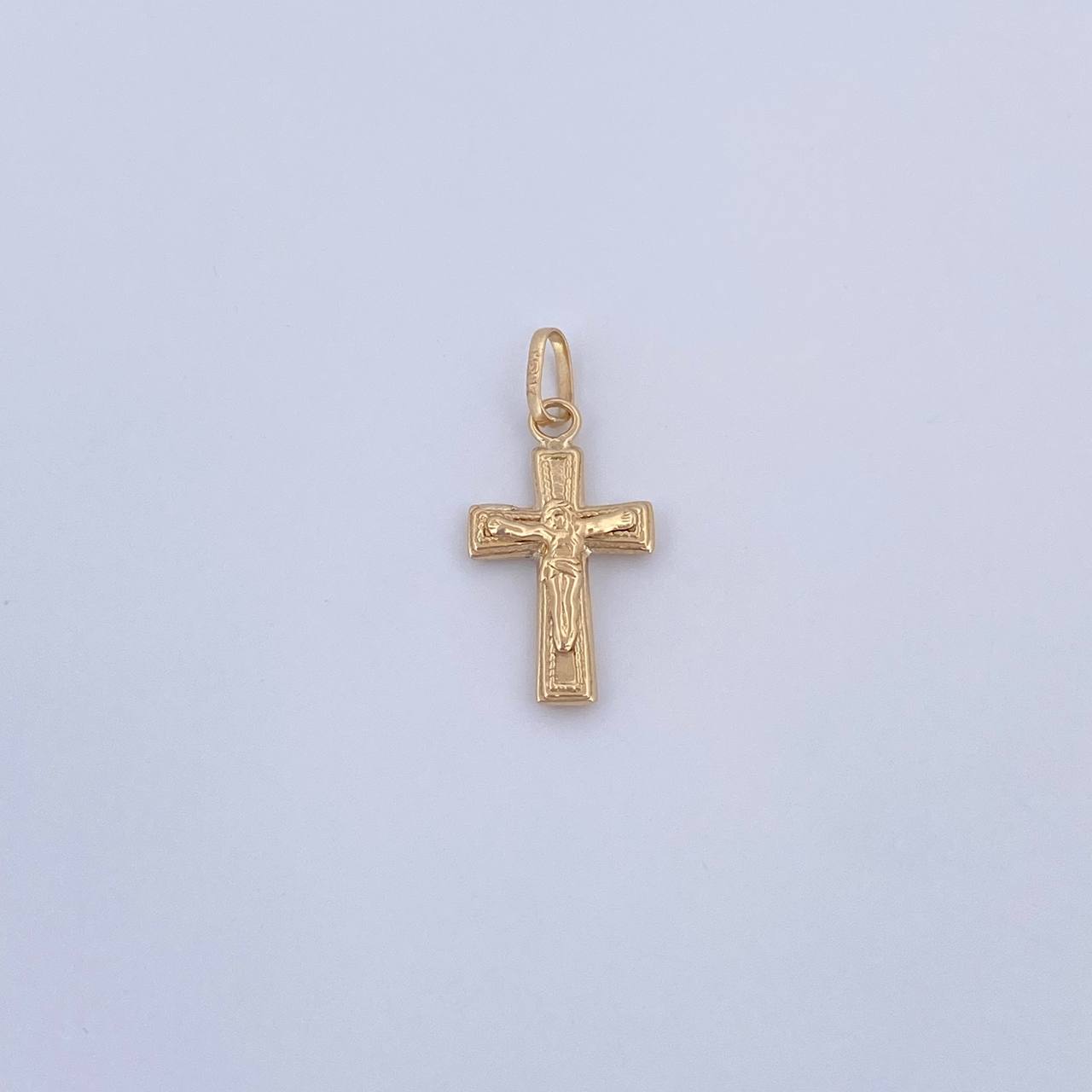 Pendant Cruz Cristo 0.6gr / 2.2cm / Bordeado Oro Amarillo 18K &