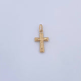 Pendant Cruz Cristo 0.6gr / 2.2cm / Bordeado Oro Amarillo 18K &
