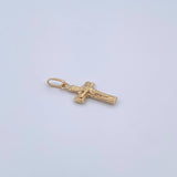Pendant Cruz Cristo 0.6gr / 2.2cm / Bordeado Oro Amarillo 18K &