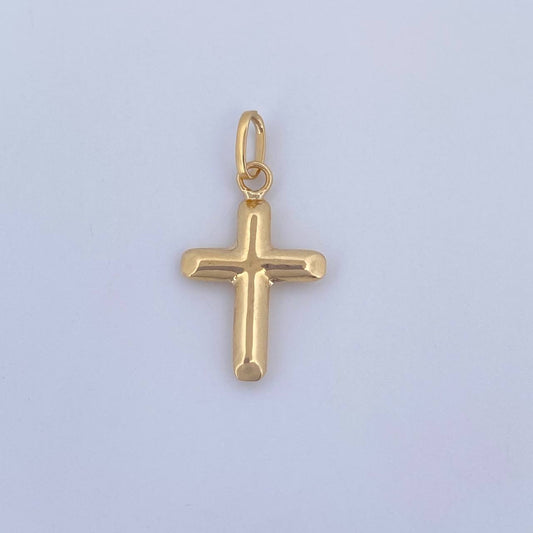 Dije Cruz 0.4gr / 2cm / Puntas Planas Oro Amarillo 18K &