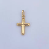 Dije Cruz 0.4gr / 2cm / Puntas Planas Oro Amarillo 18K &