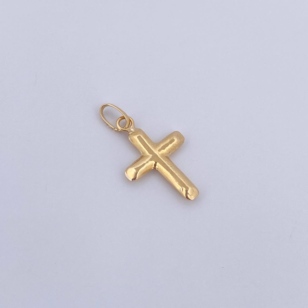 Dije Cruz 0.4gr / 2cm / Puntas Planas Oro Amarillo 18K &