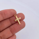 Dije Cruz 0.4gr / 2cm / Puntas Planas Oro Amarillo 18K &