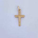 Pendant Cruz Cristo 0.4gr / 2.2cm / Striped 18K Yellow Gold &