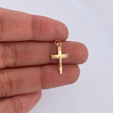 Pendant Cruz Cristo 0.4gr / 2.2cm / Striped 18K Yellow Gold &