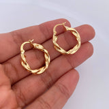 Candongas Fenix 2.6gr / 2.4cm / Entorchada Oro Amarillo 18K &