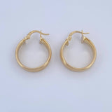 Hoop Earrings Amelia 3.2gr / 2.4cm / Striped 18K Yellow Gold &