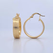 Hoop Earrings Amelia 3.2gr / 2.4cm / Striped 18K Yellow Gold &