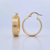 Hoop Earrings Amelia 3.2gr / 2.4cm / Striped 18K Yellow Gold &