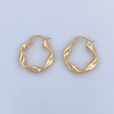 Hoop Earrings Asby 2gr / 2.1cm / Yellow Gold 18K Dotted &