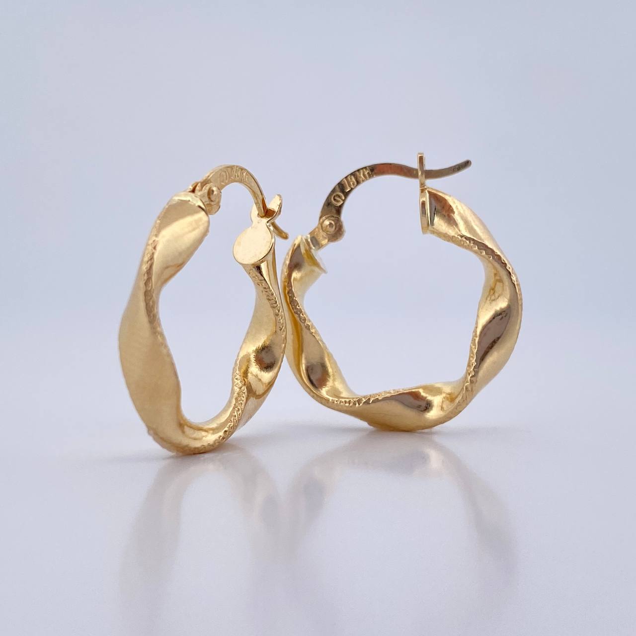 Hoop Earrings Asby 2gr / 2.1cm / Yellow Gold 18K Dotted &