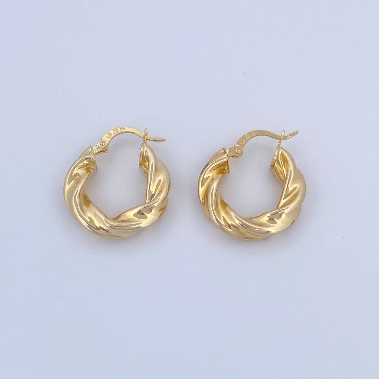 Hoop Earrings Cece 3.4gr / 2.2cm / Twisted 18K Yellow Gold &