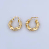 Hoop Earrings Cece 3.4gr / 2.2cm / Twisted 18K Yellow Gold &