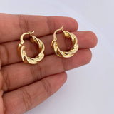 Hoop Earrings Cece 3.4gr / 2.2cm / Twisted 18K Yellow Gold &