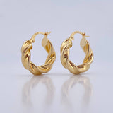 Hoop Earrings Cece 3.4gr / 2.2cm / Twisted 18K Yellow Gold &