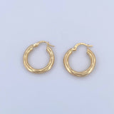 Candongas Kris 2.35gr / 2.3cm / Rayada Oro Amarillo 18K &