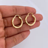 Candongas Kris 2.35gr / 2.3cm / Rayada Oro Amarillo 18K &