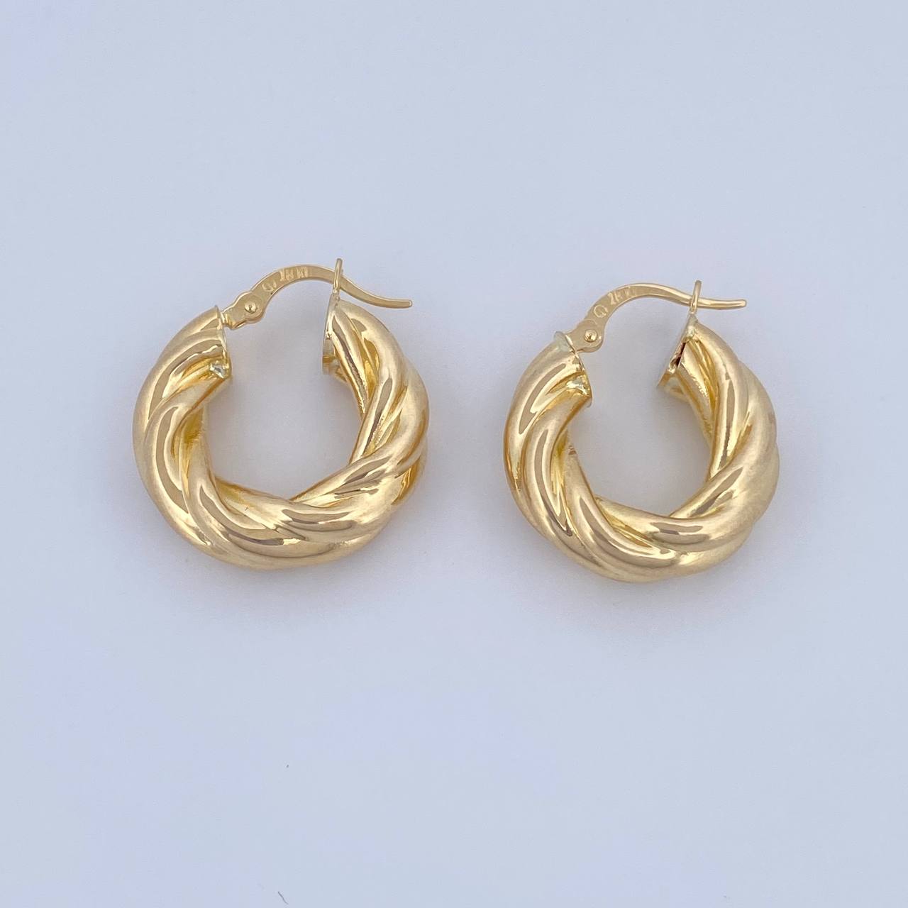 Hoop Earrings Mati 4.25gr / 2.4cm / Twisted 18K Yellow Gold &