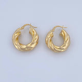 Hoop Earrings Mati 4.25gr / 2.4cm / Twisted 18K Yellow Gold &