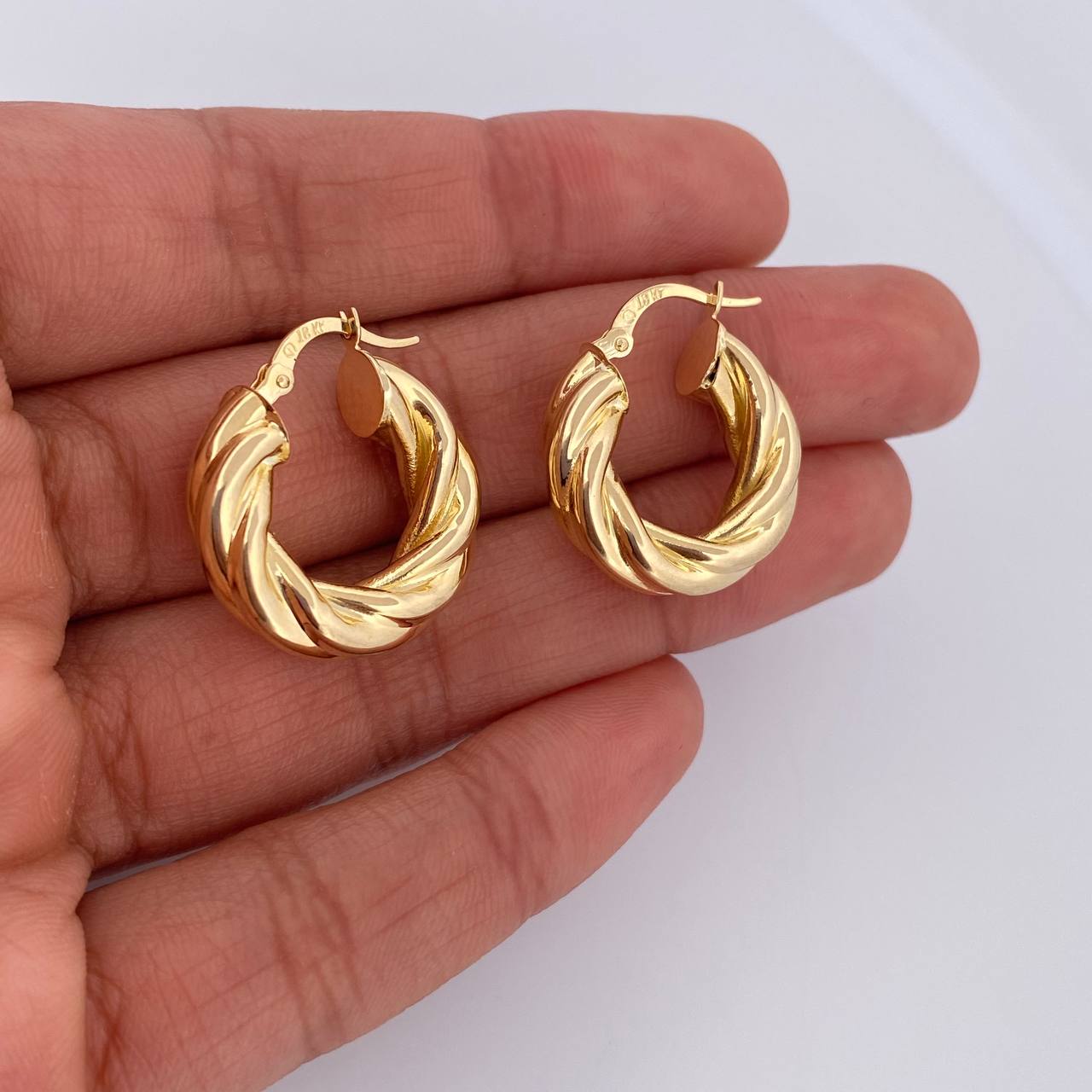 Hoop Earrings Mati 4.25gr / 2.4cm / Twisted 18K Yellow Gold &