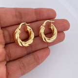 Hoop Earrings Mati 4.25gr / 2.4cm / Twisted 18K Yellow Gold &