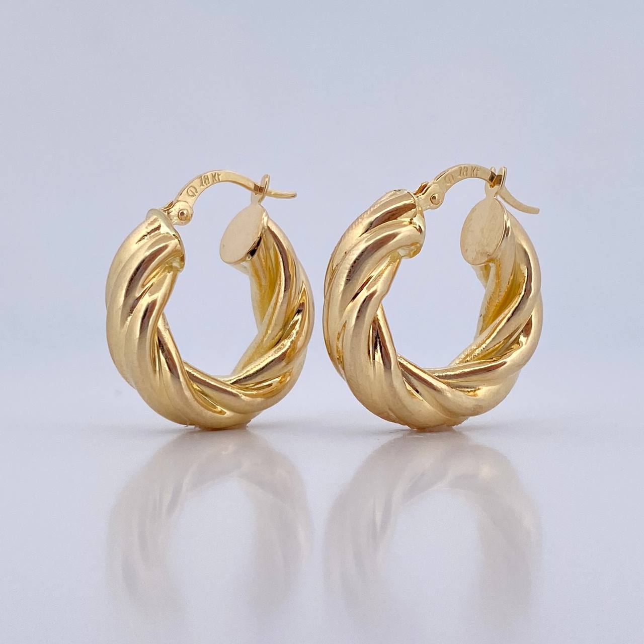 Hoop Earrings Mati 4.25gr / 2.4cm / Twisted 18K Yellow Gold &