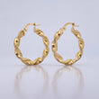 Hoop Earrings Deis 3.2gr / 2.9cm / Striped 18K Yellow Gold &