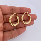 Hoop Earrings Emmi 3.4gr / 2.5cm / Twisted 18K Yellow Gold &