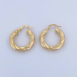 Hoop Earrings Emmi 3.4gr / 2.5cm / Twisted 18K Yellow Gold &