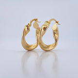 Candongas Mai 2.55gr / 2.2cm / Rayada Oro Amarillo 18K &