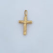 Pendant Cruz Cristo 1.4gr / 3.2cm / Striped Rod 18K Yellow Gold &