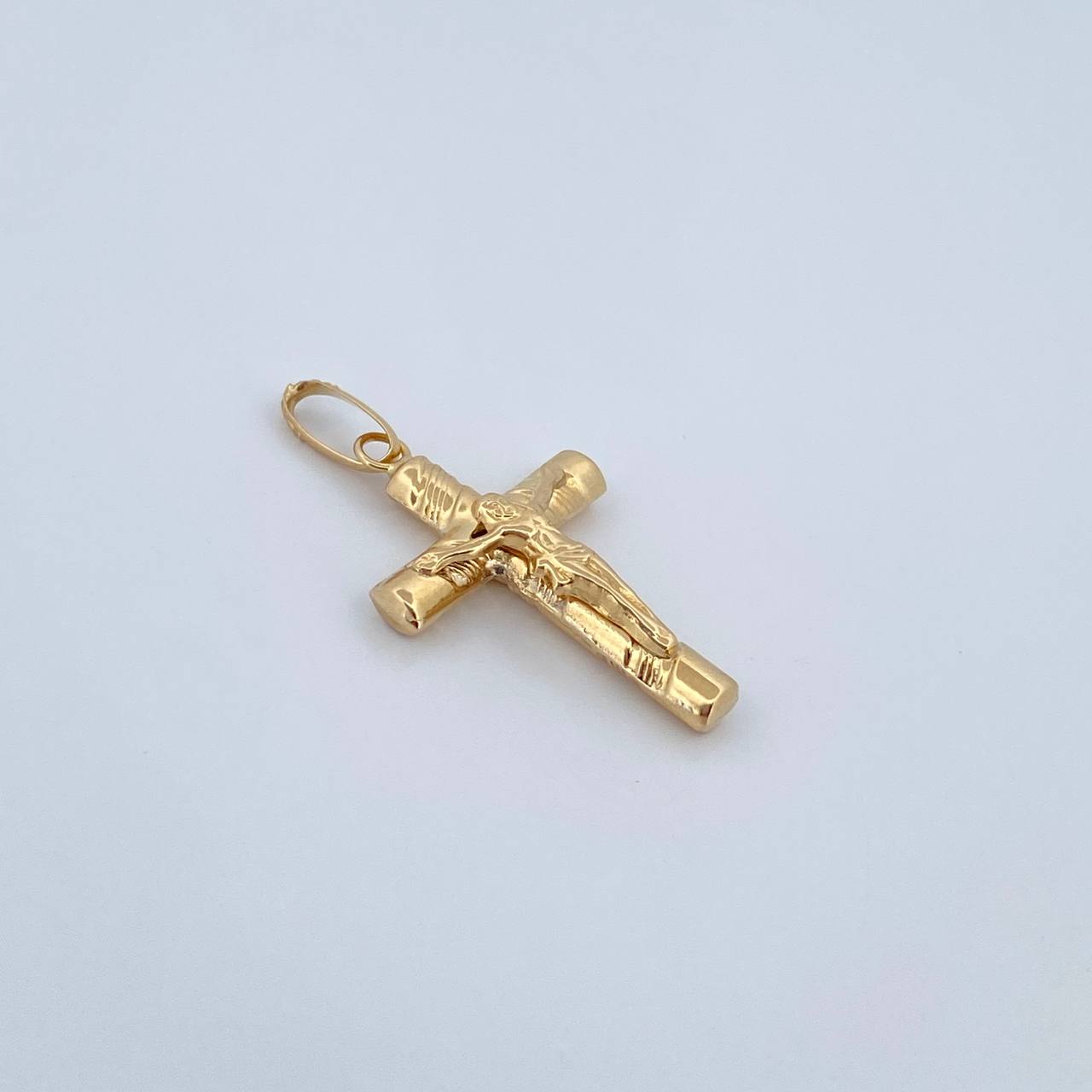 Pendant Cruz Cristo 1.4gr / 3.2cm / Striped Rod 18K Yellow Gold &