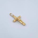 Pendant Cruz Cristo 1.4gr / 3.2cm / Striped Rod 18K Yellow Gold &