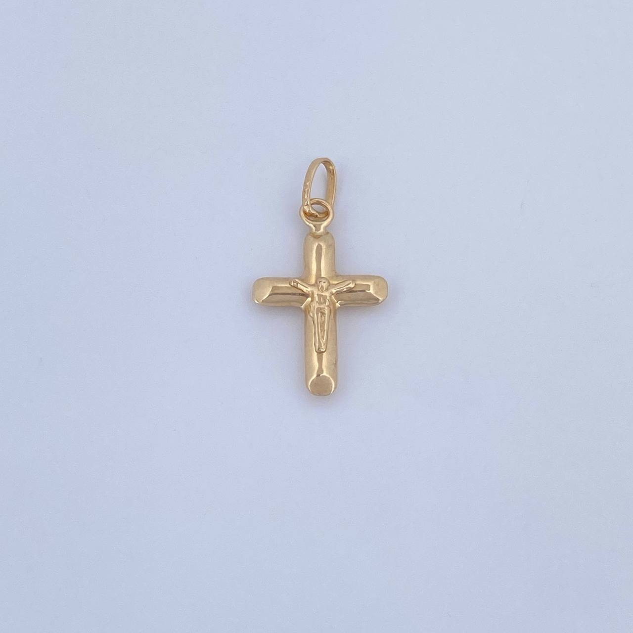 Pendant Cross Christ 0.45gr / 2cm / Flat Tips 18K Yellow Gold &